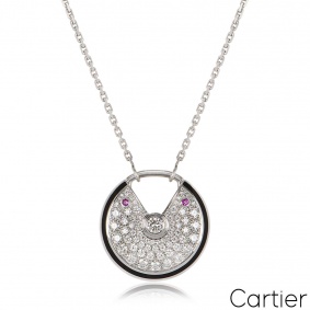 Cartier White Gold Diamond Amulette De Cartier Necklace